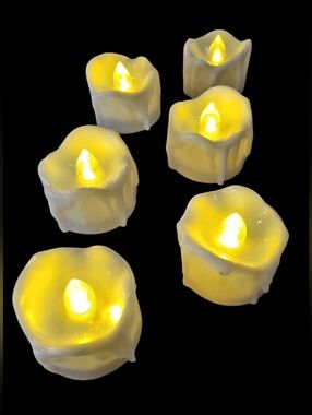 6 Pack LED Candle Drip Flickering AUTO TIMER TEA LIGHTS